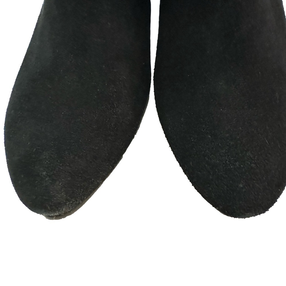 Black Suede Boots with Fold Over Cuff Size 6 NEW - Picture 3 of 7